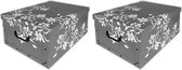 2x Opbergboxen/Opbergdozen grijs 52 x 38 cm  - Bewaardozen