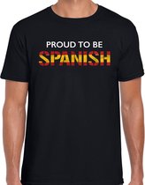 Spanje Proud to be Spanish landen t-shirt - zwart - heren -  Spanje landen shirt  met Spaanse vlag/ kleding - EK / WK / Olympische spelen outfit XL