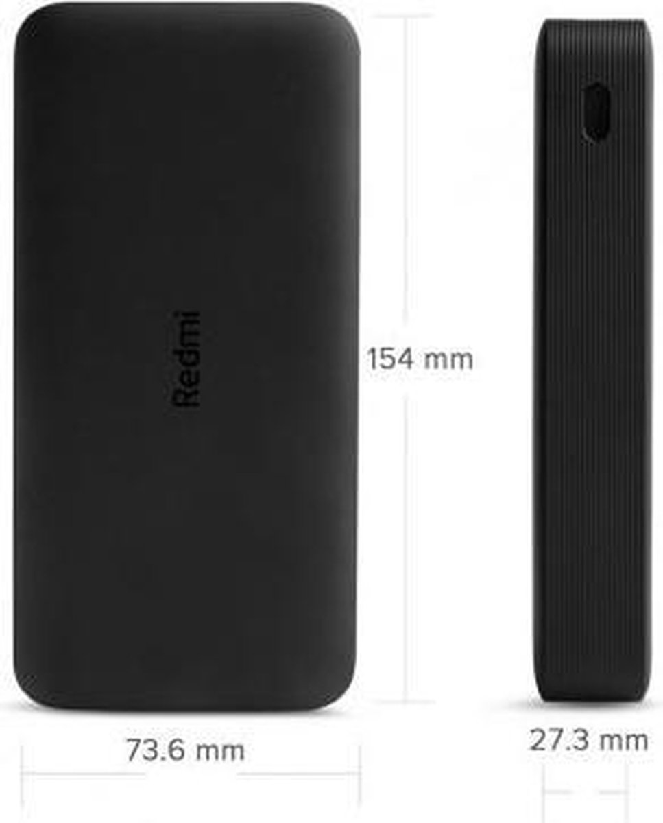 Xiaomi Redmi Powerbank 20000 mAh 18W Zwart - afbeelding 3