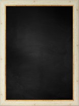 Zwart Krijtbord met Polystyrene Lijst - Creme Wit / Goud - 59 x 79 cm - Lijstbreedte: 45 mm - Tweekleurig