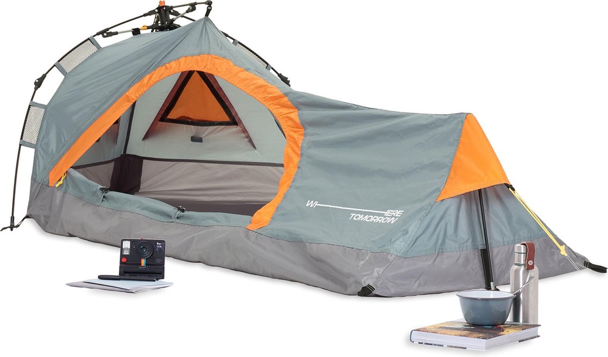 Where Tomorrow Solo Tent Pop Up 225X100X57 Cm - Grijs - 1 Persoons | bol.com