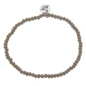 Melady Kralen Armband Ø6-7cm (2mm) Beige Glas Rond Kralen Armband Dames Armbandjes