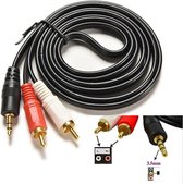 1.5 M 5 Ft Y 3.5 Mm Audio Jack Plug 1 Male Naar Mannelijke Dual 2 Rca Jack Adapter Kabel stereo Pc Audio Splitter Av Audio Video Kabel