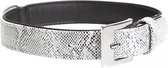 Duvo+ Trendy leder halsband Grijs 29-34cm/14mm
