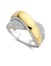 Silver Rose -R2125G-50 -Ring -925 Zilver 14 karat verguld -Cubic Zirkonia