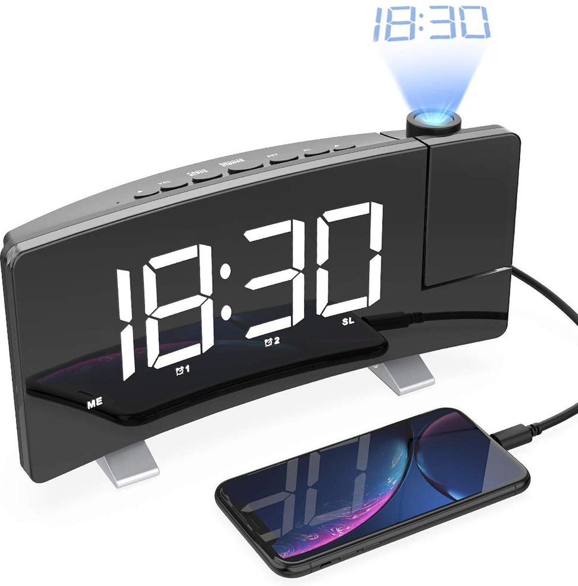 Living Nine Wekkerradio Met Projectie - Digitale Wekker - Alarm Clock - Ook  Voor Kinderen | bol.com
