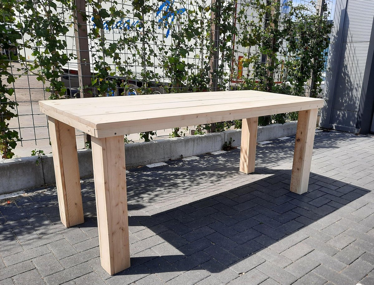 Prematuur Luchtpost Sinis Tafel "Blokpoot" van Nieuw steigerhout 96x180cm 4 tot 6 persoons tafel |  bol.com