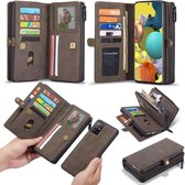 CASEME Samsung Galaxy A51 Luxe Multi Portemonnee Hoesje - Coffee
