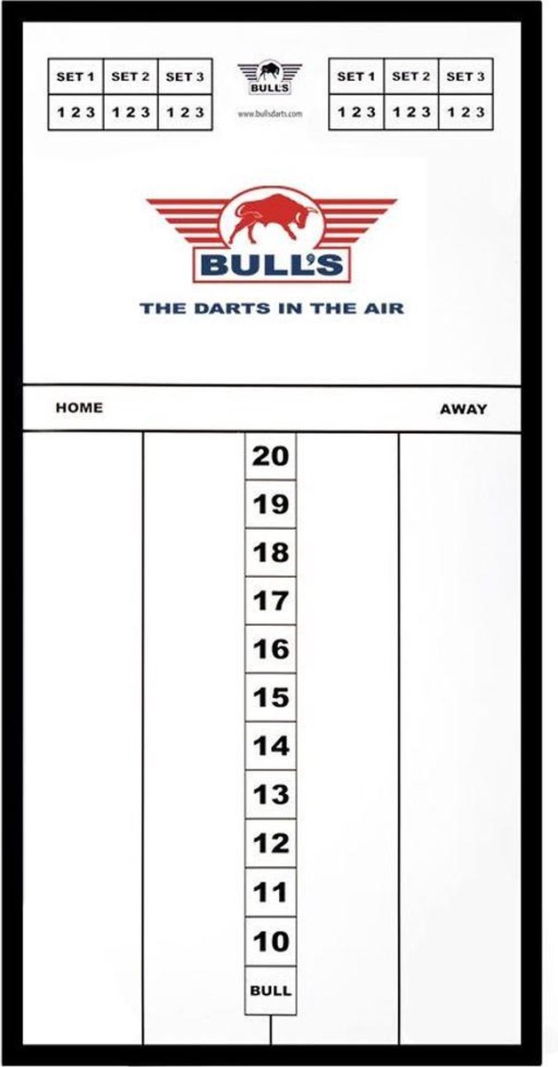 Bull's Glas Darts Scorebord 60x30 cm Black
