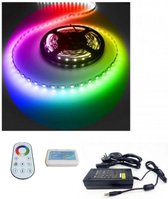 LEDstripSET RGBW | 12V DC - 14,4W - 30+30 LED's/m | incl driver en afstandsbediening | waterdicht IP65 | 5 meter