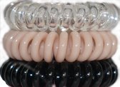 invivibobble  combinatie Power Zwart, Beige en Crystal Clear 3 stuks