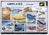 Vliegtuigen – Luxe postzegel pakket (A6 formaat) : collectie van 25 verschillende postzegels van vliegtuigen – kan als ansichtkaart in een A6 envelop, authentiek cadeau, kado tip, geschenk, kaart, vliegtuig, aviation, luchtvaart, boeing, klm, vliegen