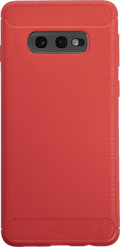 BMAX Carbon soft case hoesje geschikt voor Samsung Galaxy S10e / Soft Cover - Rood