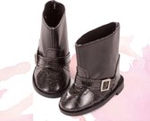Götz poppenschoentjes zwarte laarzen met glitter en gespje voor pop van 45-50cm