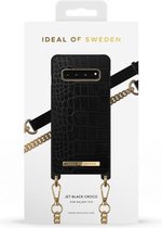 iDeal of Sweden Phone Necklace Case voor Samsung Galaxy S10 Jet Black Croco