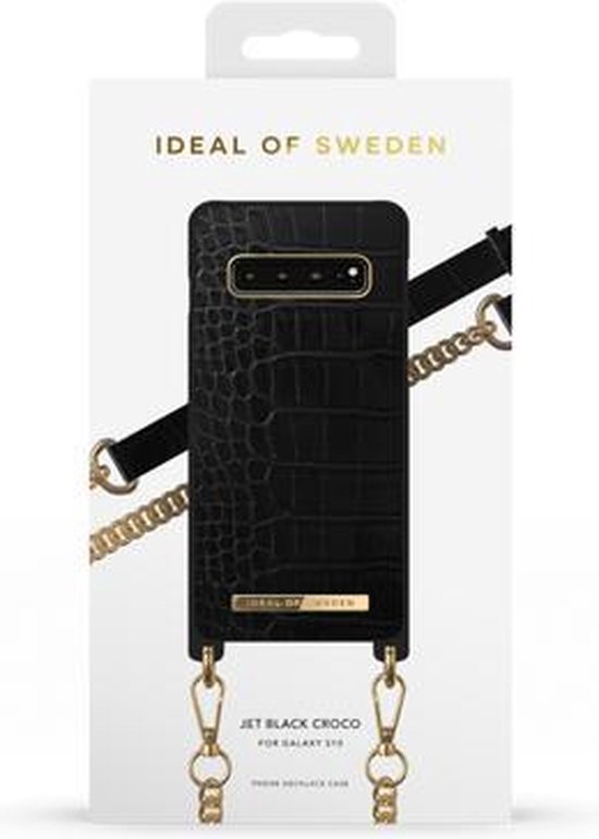 iDeal of Sweden Phone Necklace Case voor Samsung Galaxy S10 Jet Black Croco  | bol.com