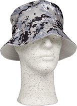 Chapeau de pêcheur - Taille unique - Gris / Blanc - Chapeau d'extérieur - Chapeau de soleil - Casquette de camouflage - Chapeau de brousse - Casquette de camping