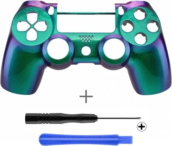 Controller Behuizing Shell – PlayStation 4 controller – Metallic Chameleon – groen/paars