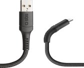 SBS Unbreakable USB-A naar USB-C Kabel 1 Meter - Zwart