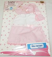 The Doll Factory Roze Gestreept Jurkje 43 cm