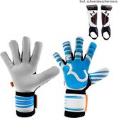RWLK - One Touch Light Blue - Keepershandschoenen - met scheenbeschermers - maat 7 - voetbal keepershandschoenen - keepershandschoen - Goalkeeper handschoen