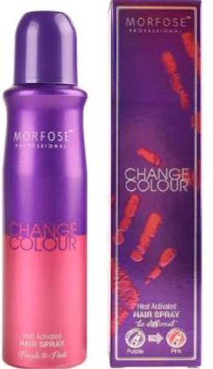 Morfose - Change Colour - Haarspray - Haarkleur Spray - Paars naar Roze