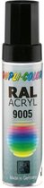 Afbeelding van Dupli-Color acryl lakstift RAL 9005 glanzend - 12 ml.