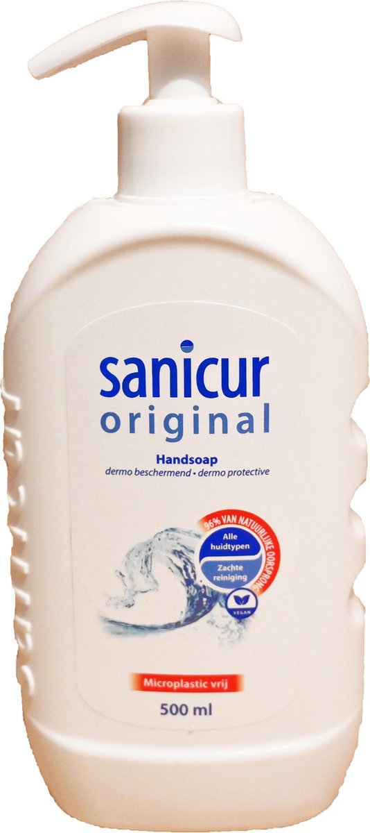 Sanicur original handzeep 500 ml - handzeep met pompje - dermo beschermend - alle huidtypen