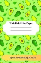 Cute Avocado Theme Wide Ruled Line Paper