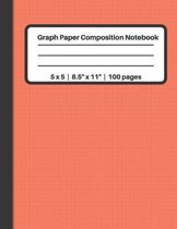 Graph Paper Composition Notebook 5 x 5 - 8.5  x 11  - 100 pages