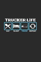 Trucker Life: 6x9 Truck Driver - grid - squared paper - notebook - notes