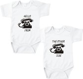 Rompertjes baby met tekst - Hello from the other side - Romper wit - Maat 62/68