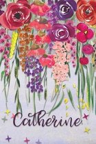 Catherine: Personalized Lined Journal - Colorful Floral Waterfall (Customized Name Gifts)