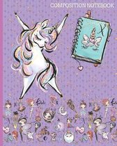 X Composition Notebook: Monogrammed Initial Primary School Wide Ruled Interior Notebook