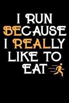 I Run Because I Really Like To Eat: Workout Log Book / Notebook For Exercising And Fitness Trainers - 110 Pages Of Detailed Training Sections