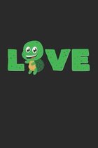 Love: 6x9 Turtle - grid - squared paper - notebook - notes