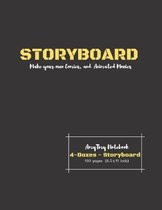 Storyboad - Create your own Comic and Animated Moviess - 4 Boxes - Storyboard - AmyTmy Notebook - 100 pages - 8.5 x 11 inch - Matte Cover