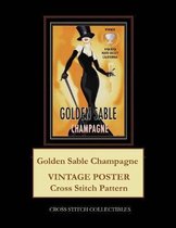 Golden Sable Champagne: Vintage Poster Cross Stitch Pattern