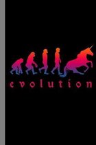 Unicorn Evolution: Fiction Myth Mythical Fantasy Fairytale Horse Magical Gift For Unicorn Fans (6''x9'') Dot Grid Notebook To Write In