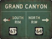 Signs-USA Verkeersbord - Amerika - Grand Canyon - grunge - Wandbord - 60 x 45 cm