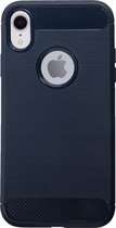 BMAX Carbon soft case hoesje geschikt voor Apple iPhone Xr / Soft cover / Telefoonhoesje / Beschermhoesje / Telefoonbescherming - Blauw