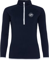 FitProWear Cool Fit Sweatshirt Donkerblauw Wit Maat L - Dames - Stretch - Vest - Sportkleding - Trainingskleding - Polyester - Ritssluiting - Sweater - Hoodie -