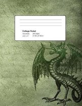 Medieval Dragon Manuscript Notebook: College Rule 100 Sheets 200 Pages