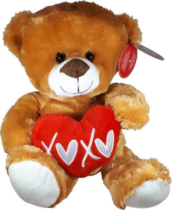 Teddybeer met hart Knuffel - Knuffelbeer - Teddybeer - Bear - Knuffel... | bol.com