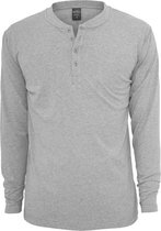 Urban Classics Longsleeve shirt -S- Basic Henley Grijs