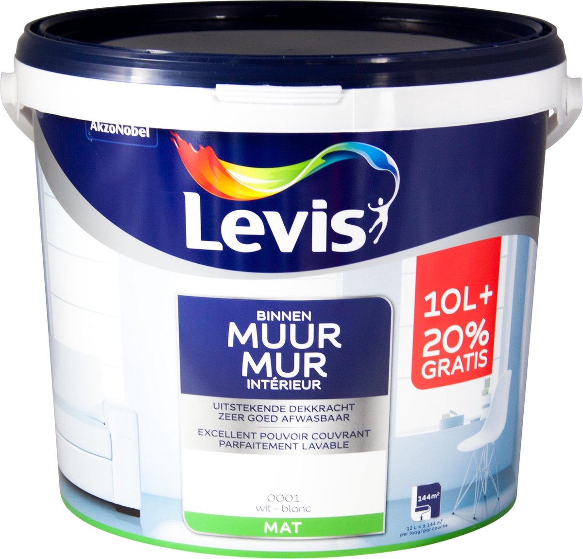 Hubo peinture mur et plafond 10l blanc