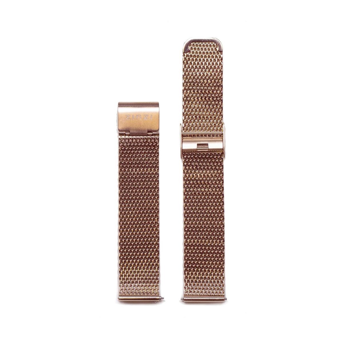ZINZI stalen mesh horlogeband roségoudkleurig 18mm RETBAND2