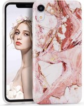 Luxe Marmer Back cover voor Apple iPhone XR - Roze - Soft TPU hoesje