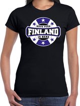 Have fear Finland is here / Finland supporter t-shirt zwart voor dames 2XL