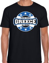 Have fear Greece is here / Griekenland supporter t-shirt zwart voor heren S